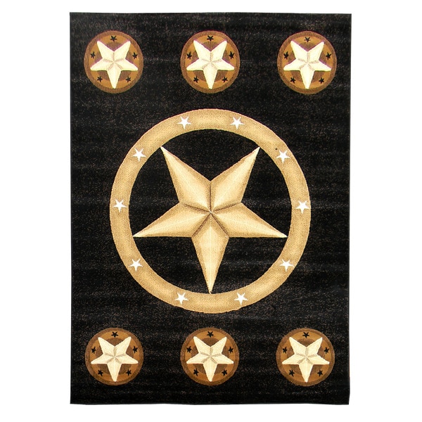 Skinz Design Texas Star Black Area Rug (5 'x 7') DonnieAnn 5x8   6x9 Rugs