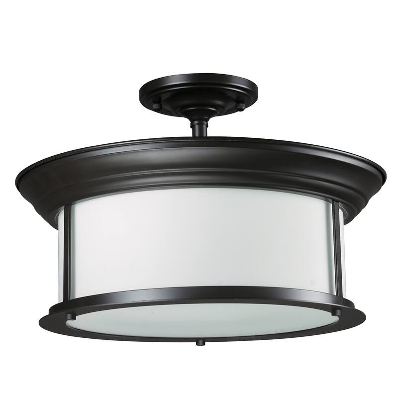 Avery Home Lighting 3-light Bronze Semi-flush Mount