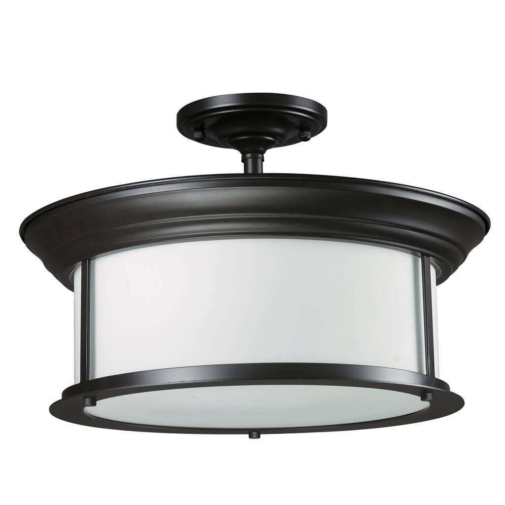 Avery Home Lighting 3-light Bronze Semi-flush Mount