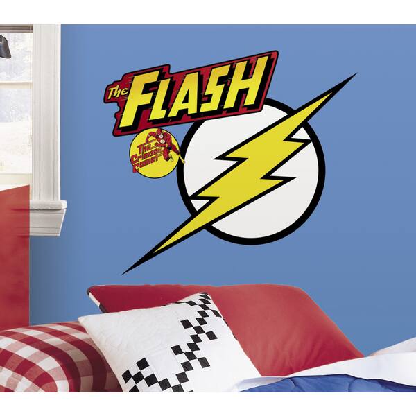 slide 2 of 3, Classic Flash Logo Peel and Stick Giant Wall Decals