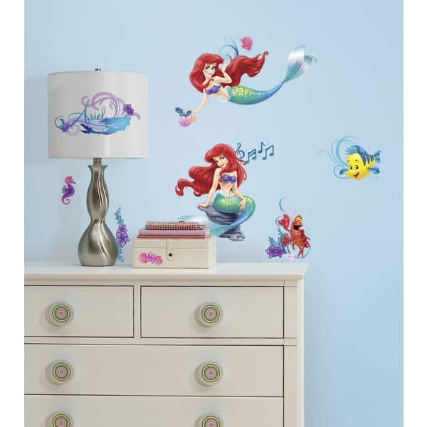 slide 2 of 3, The Little Mermaid Peel and Stick Wall Decals