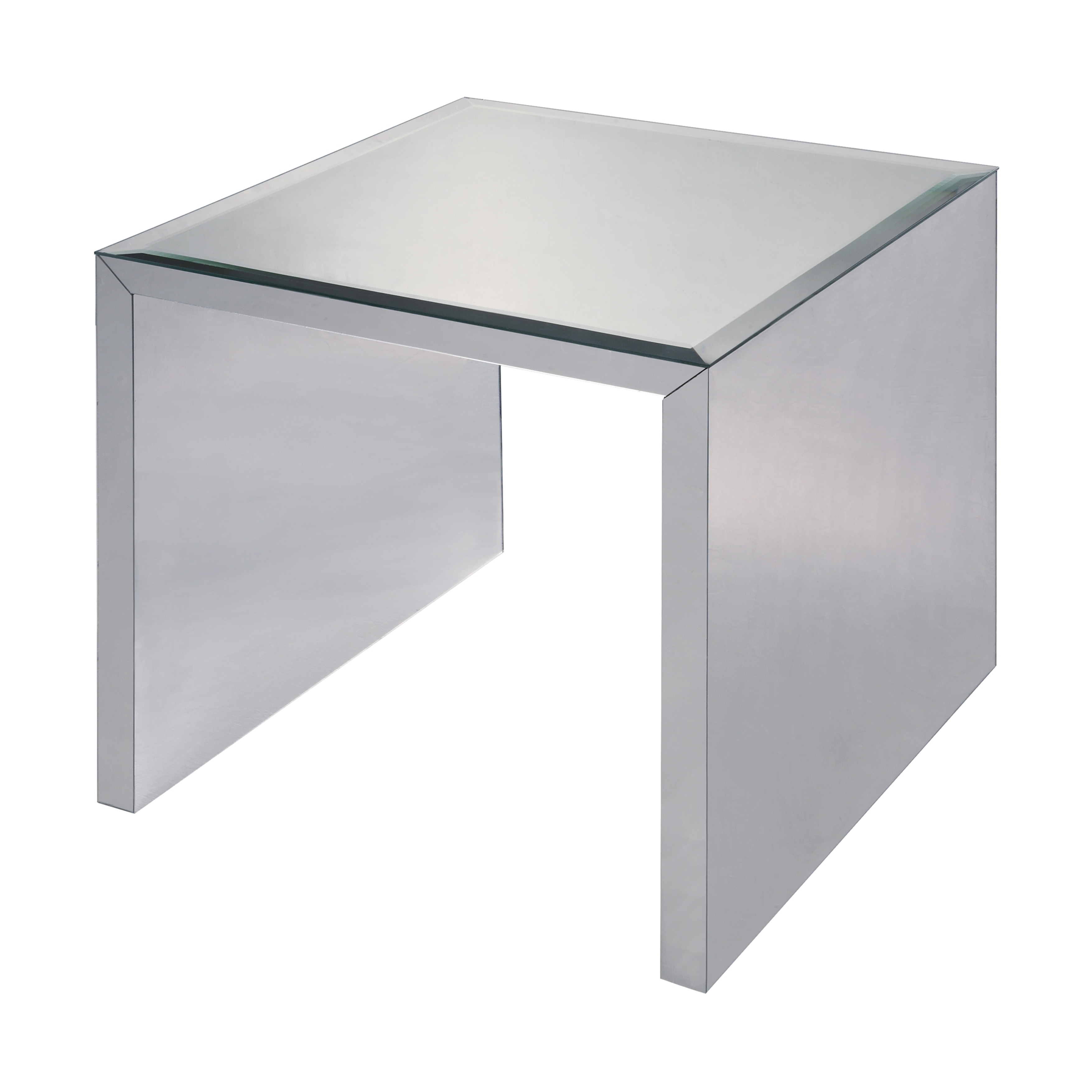 Modern Mirrored Finish Square Accent Table