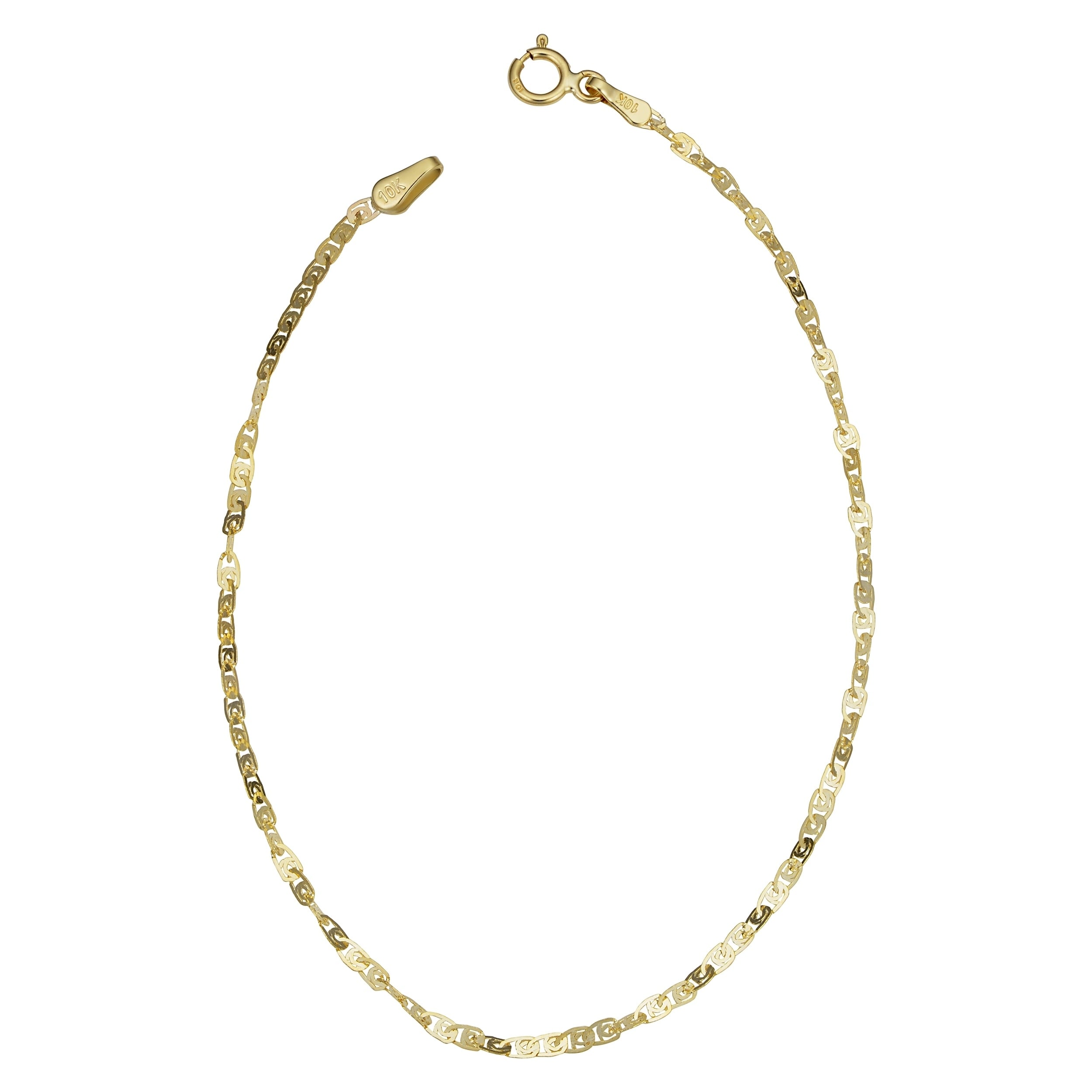 Au Naturale 10k Yellow Gold 2-mm Flat Twisted Love Link Bracelet (7.5-inch)