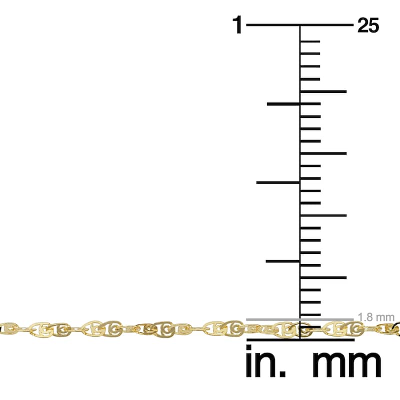 Fremada 10k Yellow Gold 2-mm Flat Twisted Love Link Bracelet (7.5-inch)