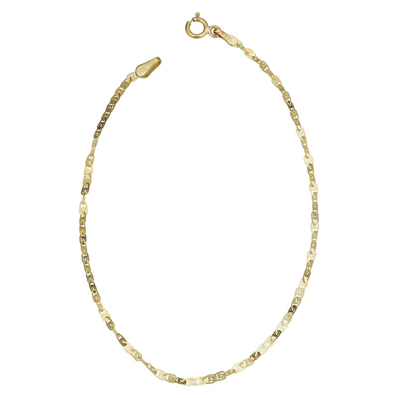 Fremada 10k Yellow Gold 2-mm Flat Twisted Love Link Bracelet (7.5-inch)