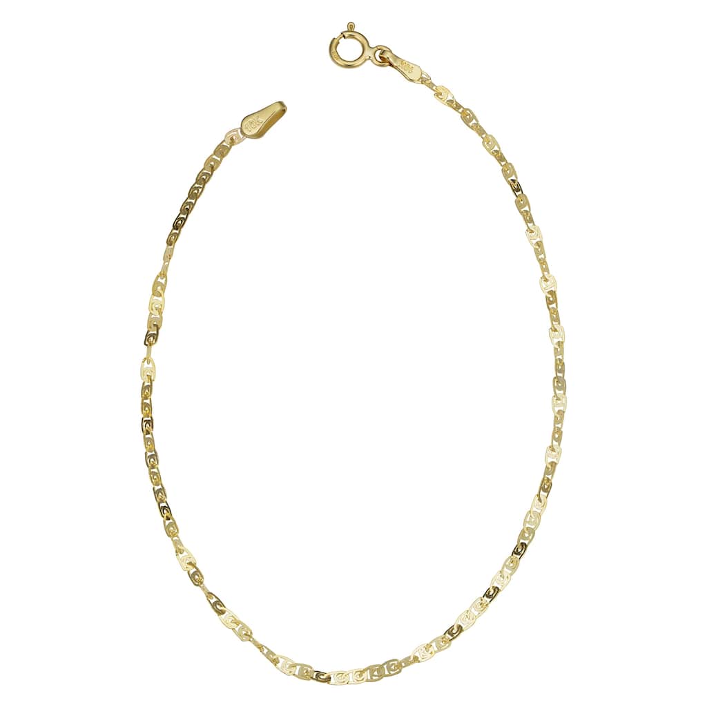 Fremada 10k Yellow Gold 2-mm Flat Twisted Love Link Bracelet (7.5-inch)