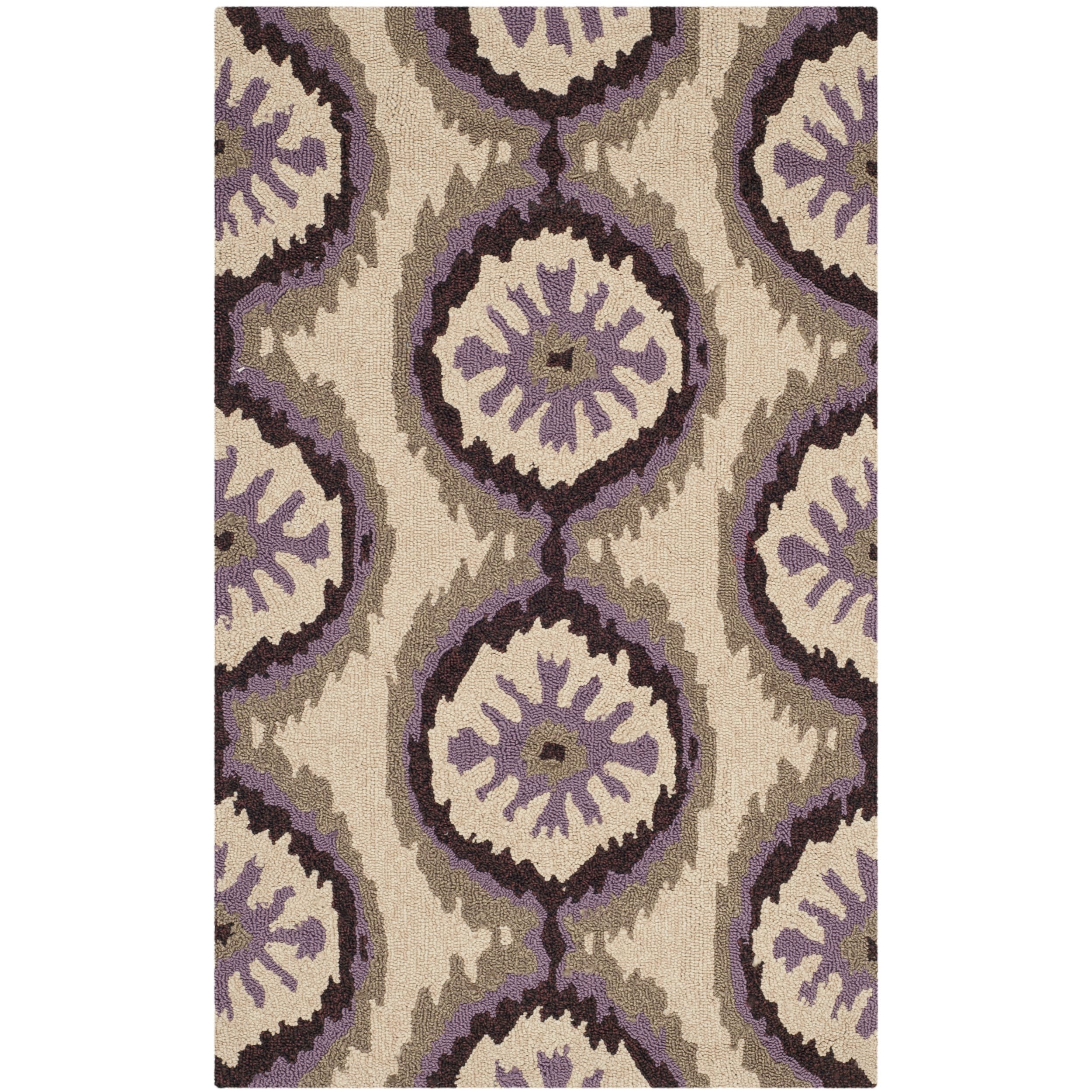 Safavieh Indoor/ Outdoor Four Seasons Beige/ Purple Rug (26 X 4)