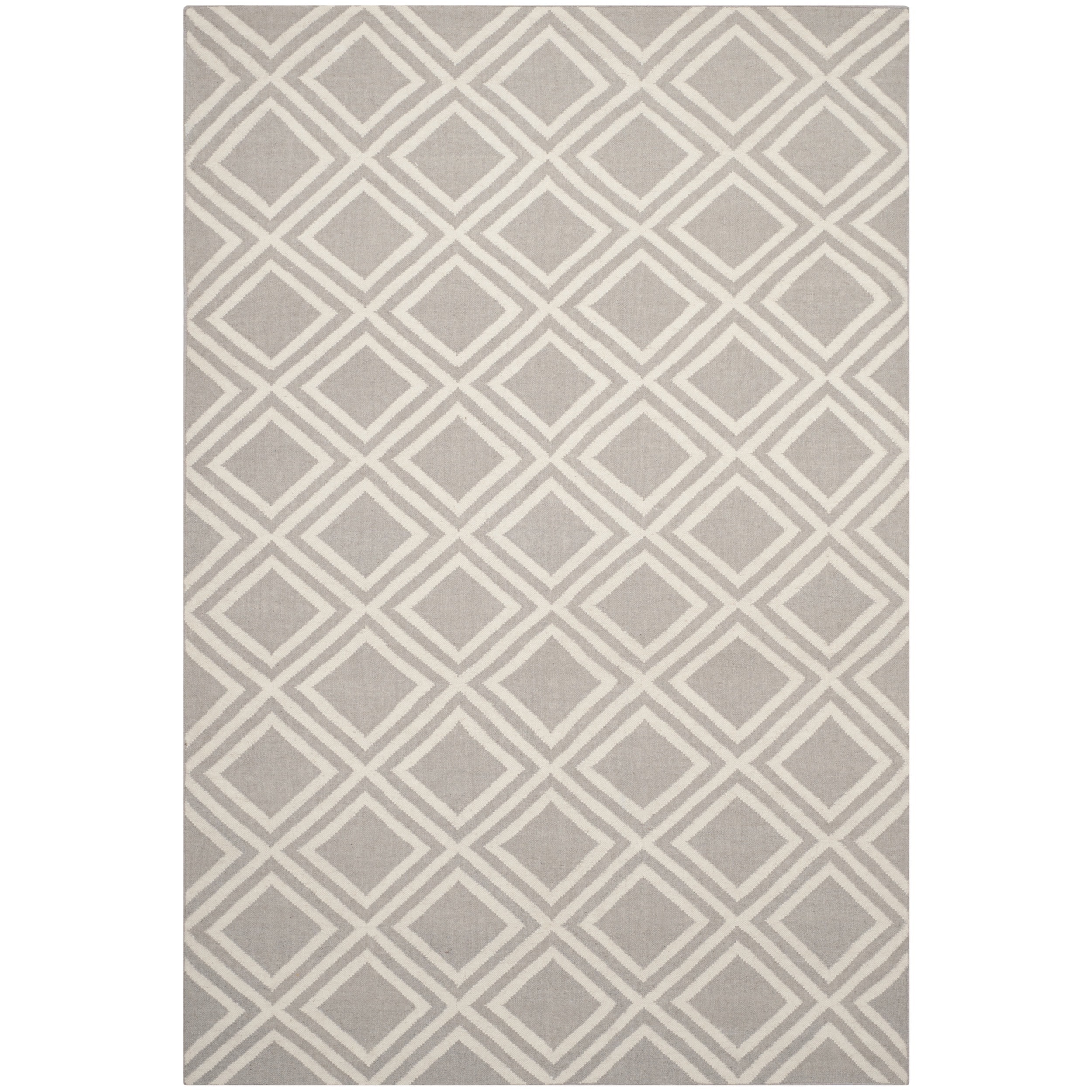 Safavieh Hand woven Moroccan Dhurries Grey/ Ivory Wool Rug (8 X 10)