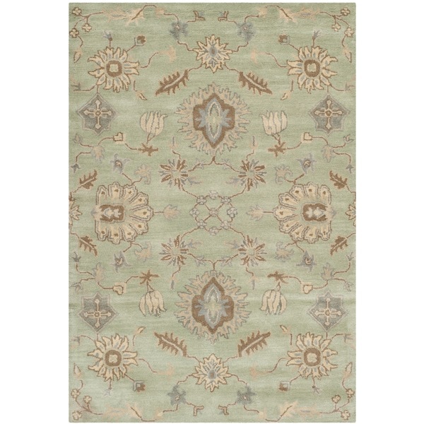 Safavieh Handmade Wyndham Light Green Wool Rug - 8' x 10'