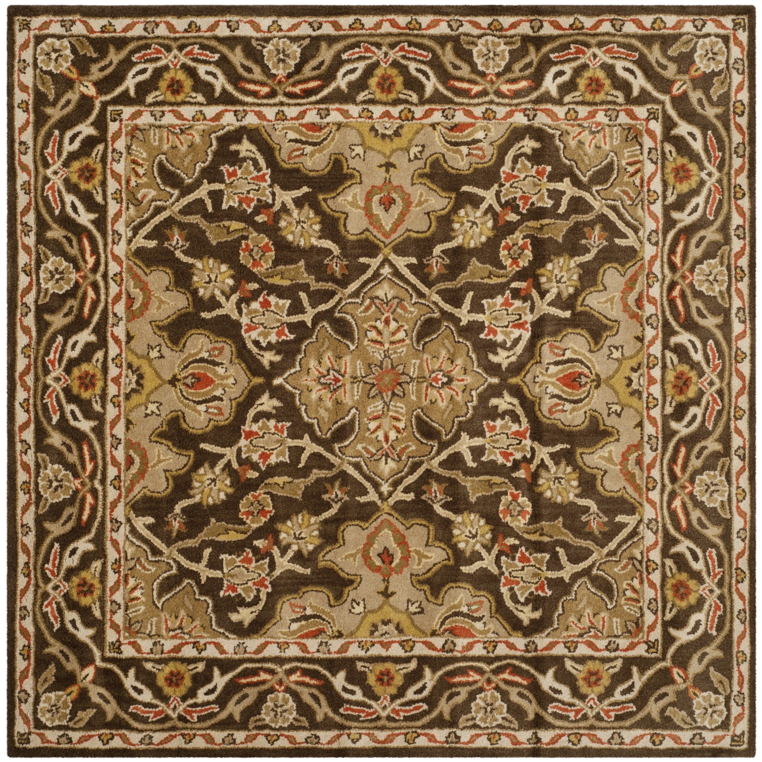 Safavieh Handmade Classic Brown/ Brown Wool Rug (6 Square)