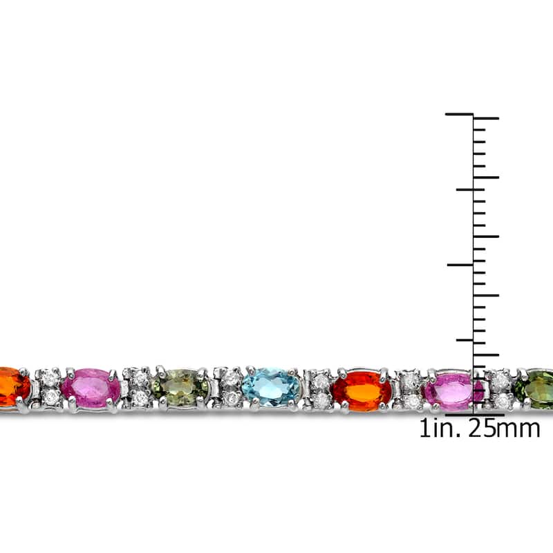 Auriya 14k Gold 1ct TW Semi-precious Stone and Diamond Bracelet (H-I, SI1-SI2) - White