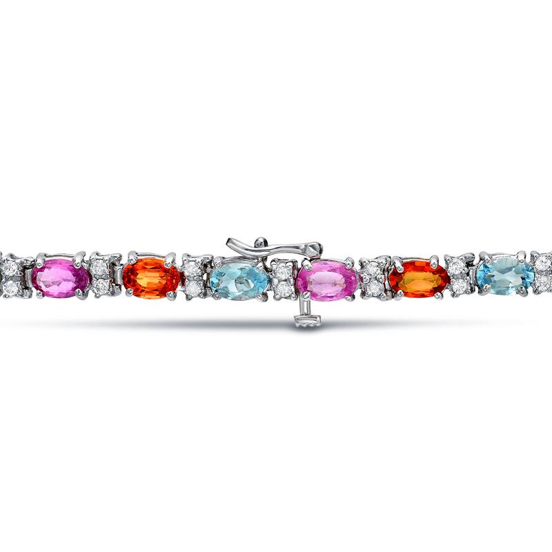 Auriya 14k Gold 1ct TW Semi-precious Stone and Diamond Bracelet (H-I, SI1-SI2) - White