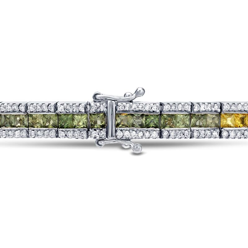 Auriya 14k Gold 1 4/5ct TW Colored Sapphire and Diamond Tennis Bracelet