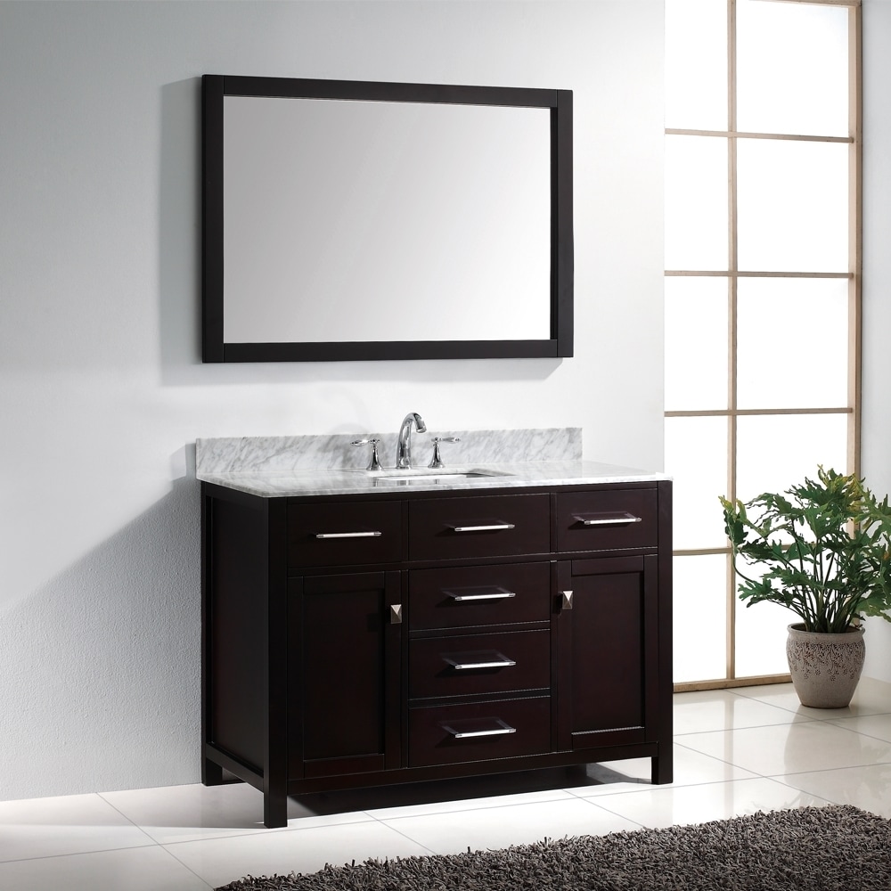 Virtu Virtu Usa 48 inch Espresso/ White Marble Single Sink Vanity Espresso Size Single Vanities