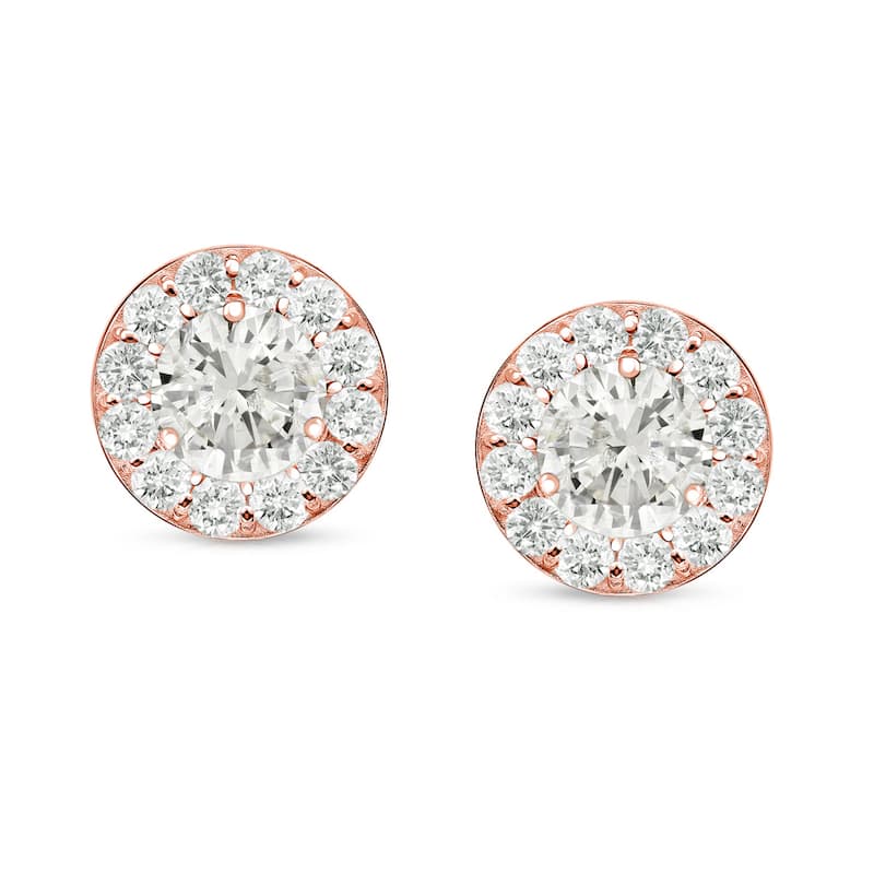 Auriya 14k Rose Gold 1/2ct TDW Round Diamond Stud Earrings (I-J, I1-I2)