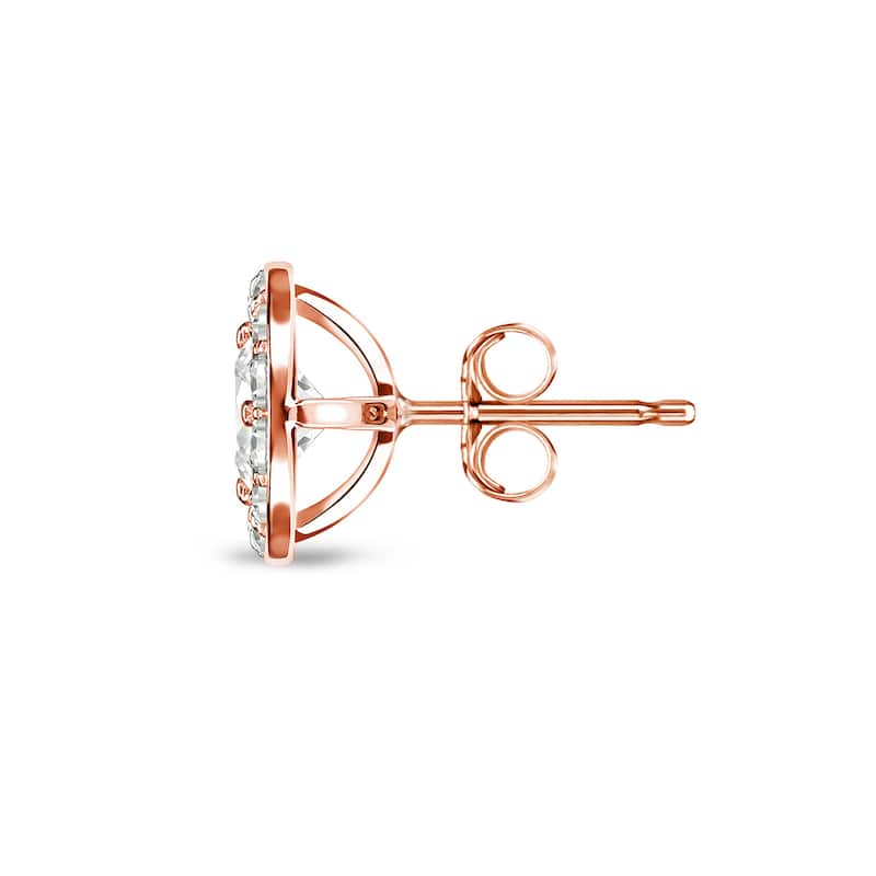 Auriya 14k Rose Gold 1/2ct TDW Round Diamond Stud Earrings (I-J, I1-I2)
