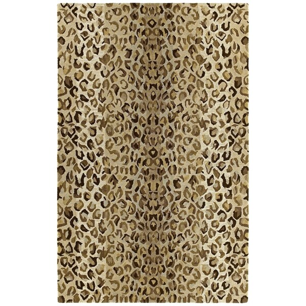 Hand-tufted Lawrence Cheetah Gold Wool Rug (5' x 7'9) - 5' x 7'9"