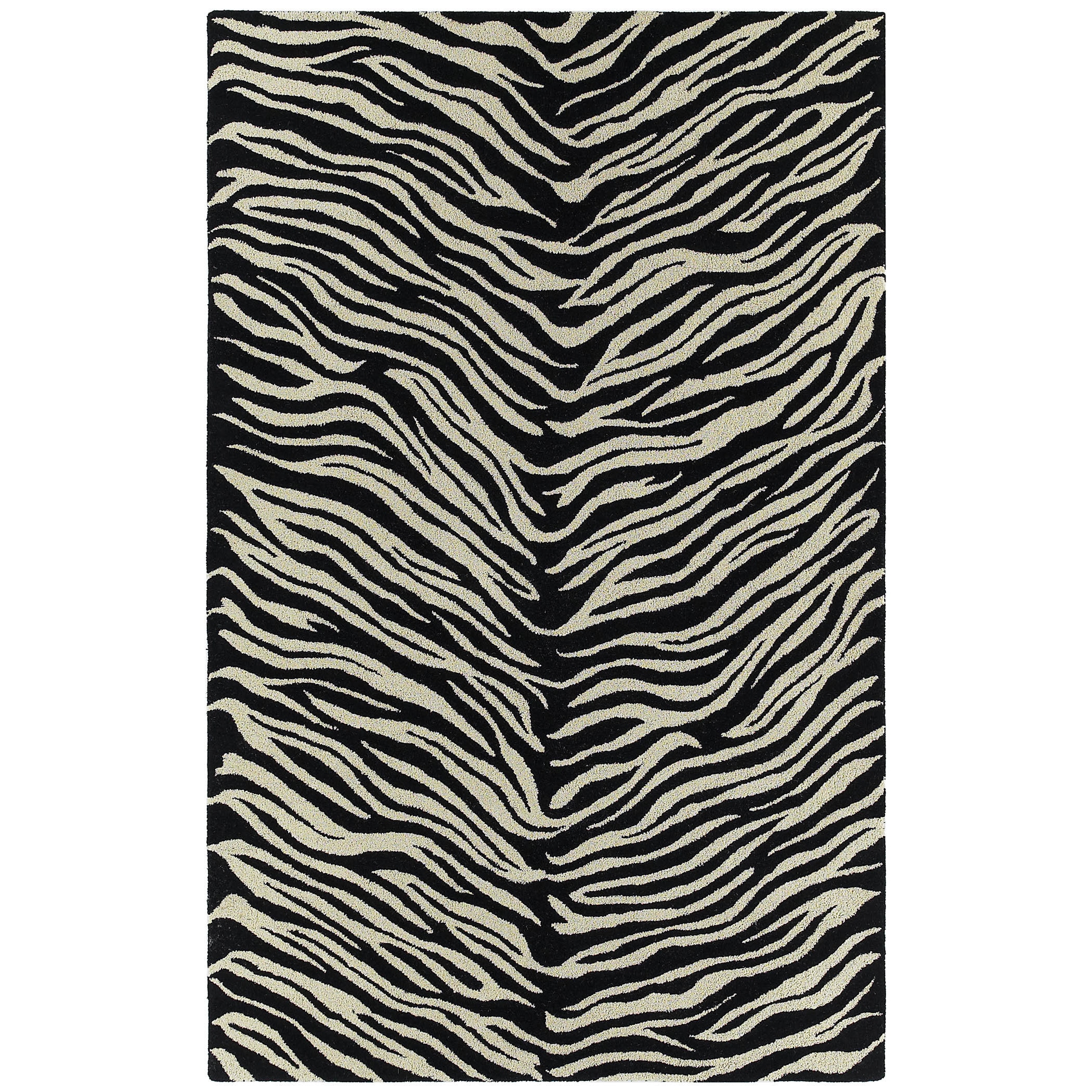 Hand tufted Lawrence Zebra Wool Rug (96 X 130)