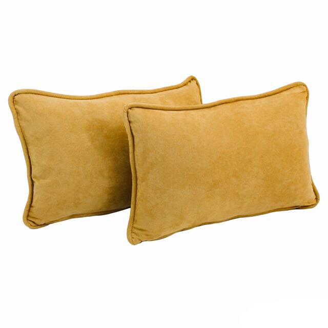 Porch & Den Blaze River Microsuede Lumbar Throw Pillows (Set of 2) - Lemon