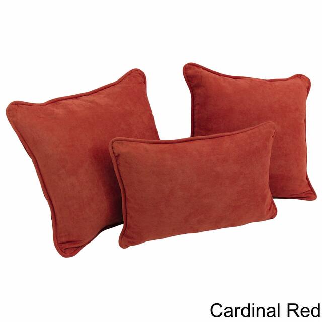 Blazing Needles Delaney 3-Piece Indoor Throw Pillow Set - Cardinal Red
