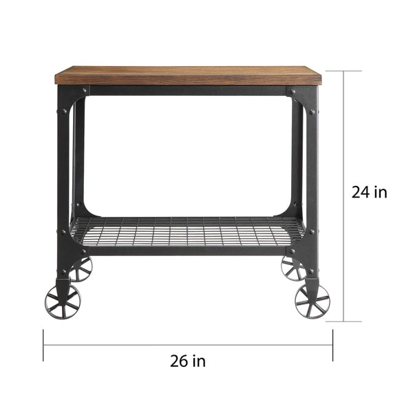 Nelson Rectangle Industrial Modern Rustic End Table by iNSPIRE Q Classic