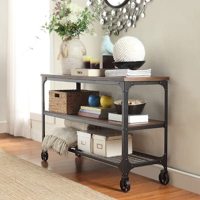 Nelson Industrial Modern Rustic Console Sofa Table TV Stand by iNSPIRE Q Classic