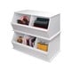 badger basket two bin stackable storage cubby