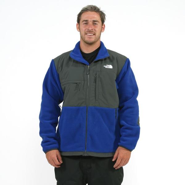 north face blue and gray jacket