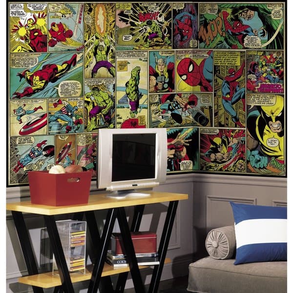 slide 2 of 2, Marvel Classics Comic Panel Mural (6'x10.5')