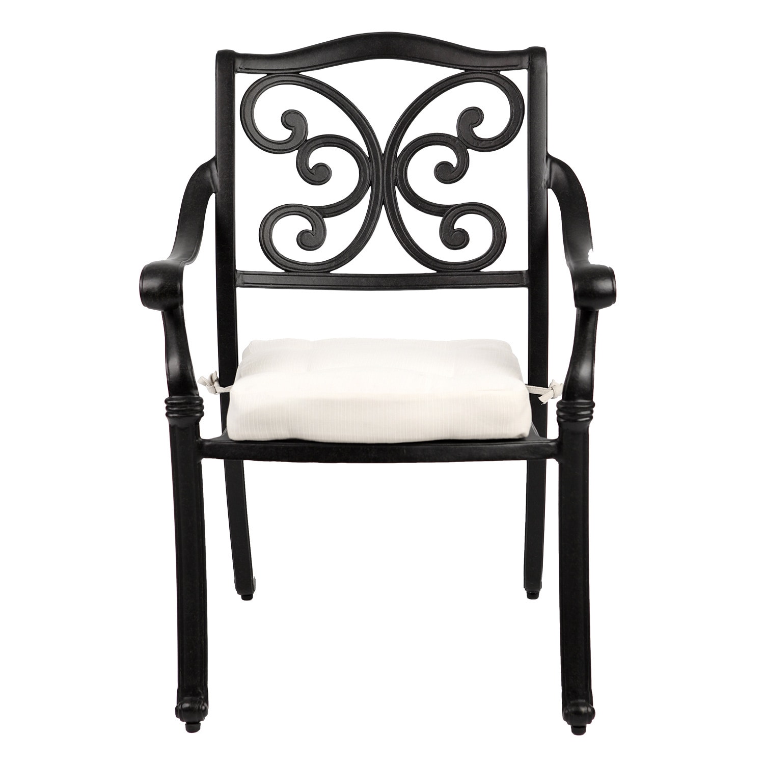 La Miraposa Black Dining Chairs With White Sunbrella Canvas Natural Cushions (set Of 4)