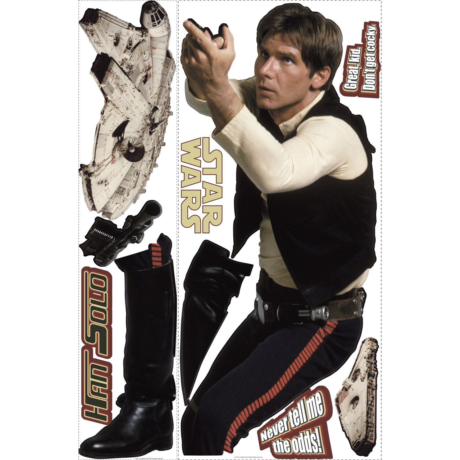 Star Wars Classic Han Solo Peel and Stick Giant Wall Decal, image size:1500x1500