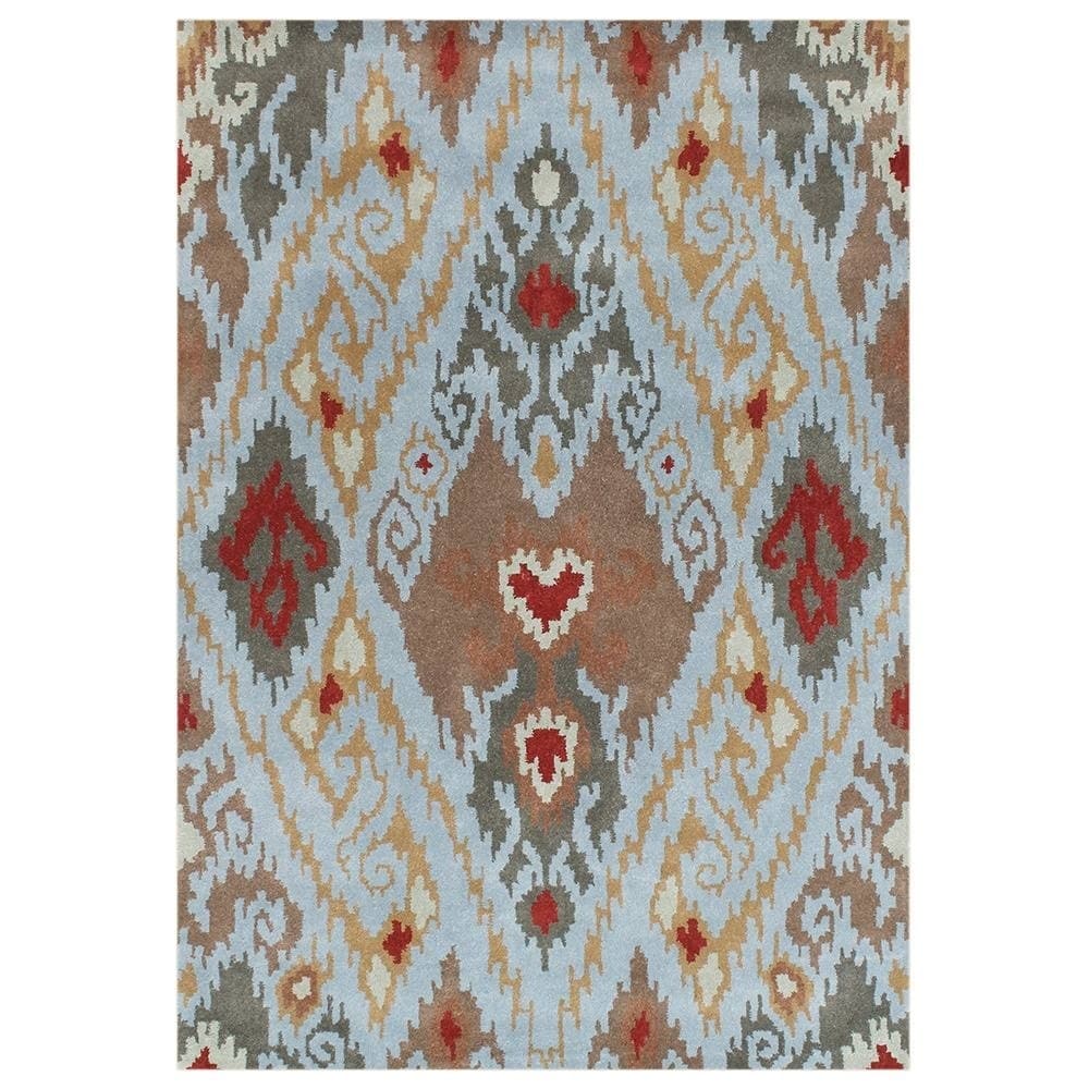 Hand Made Cloud Blue New Zealand Blend Wool Rug (9 X 12)