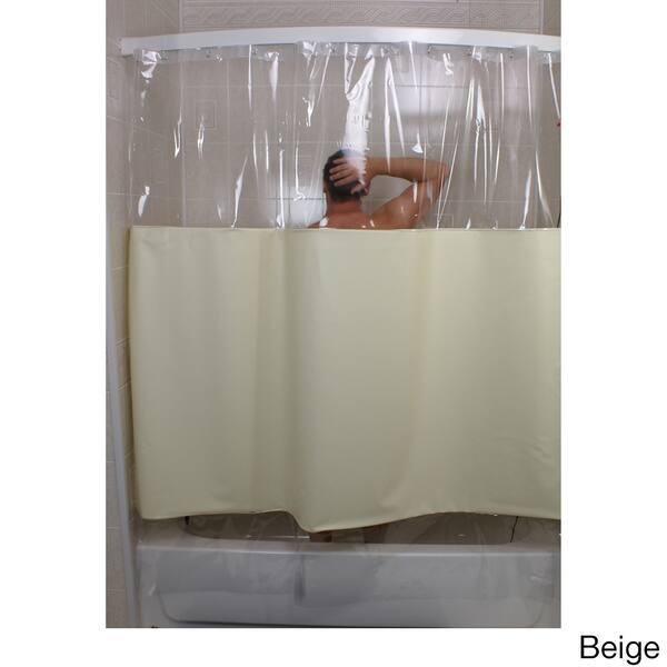 Shop Sneakpeek Solid Color W Clear Vinyl Shower Curtain Free