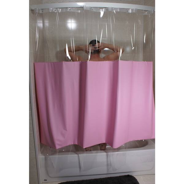 Shop Sneakpeek Solid Color W Clear Vinyl Shower Curtain Free
