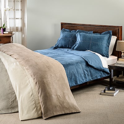 Oversized Microsuede Saddle 3-piece Duvet Cover Set