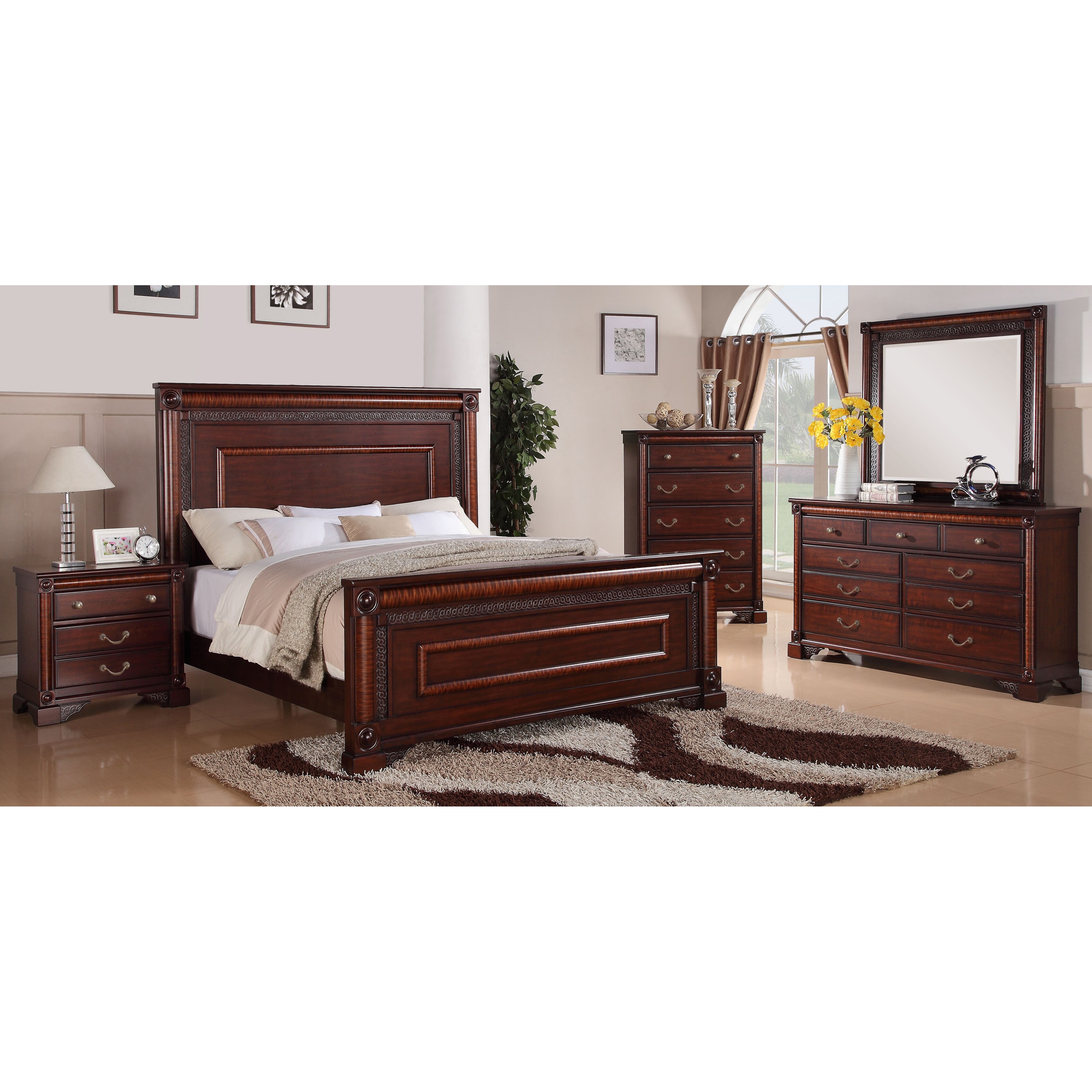 Picket House Rhapsody 5-piece Dark Cherry Finish Bedroom Set - Bed