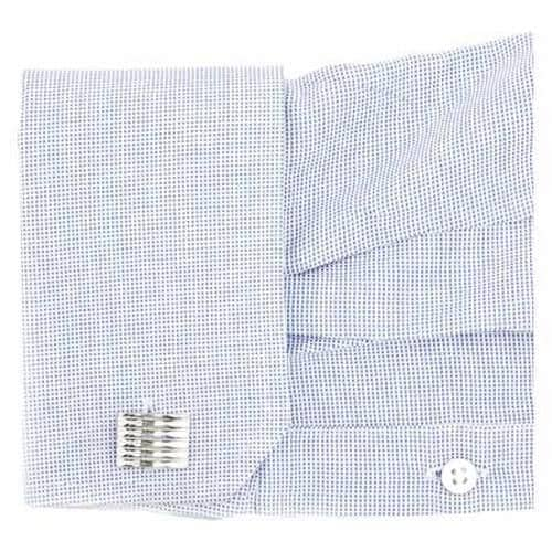 Mens Cufflinks Inc Ribbed Rectangle Cufflinks Silver  