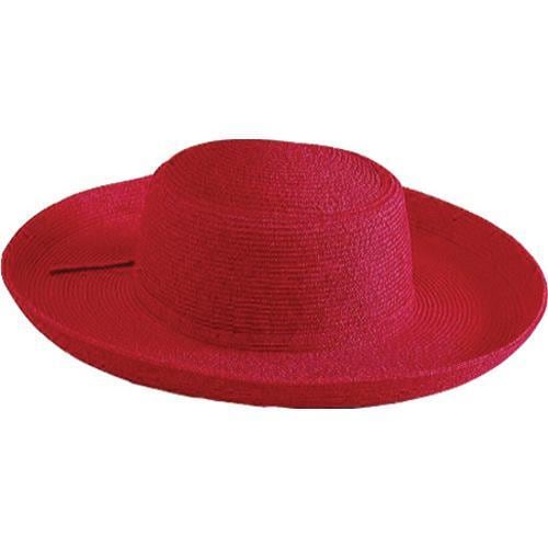 red large brim hat