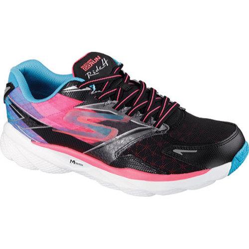 Womens Skechers GOrun Ride 4 Black/Coral