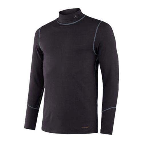 Mens Terramar Climasense Thermolator 2.0 Mock Neck Black/Pewter