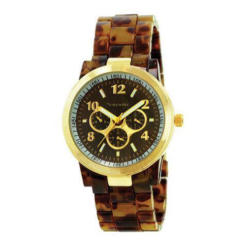 Women's Vernier V11031 Round Bracelet Fashion Watch Brown Plastic/Brown