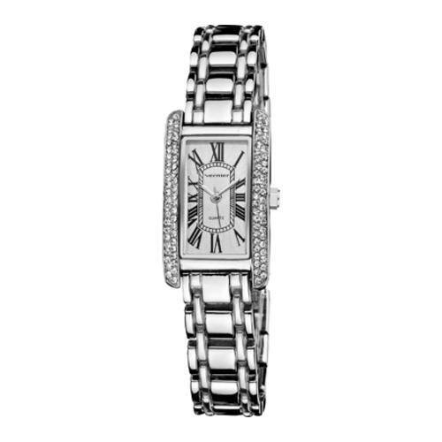 Women's Vernier V11128SS Rectangular Easy-Read Quartz Watch Silver Alloy/Silver