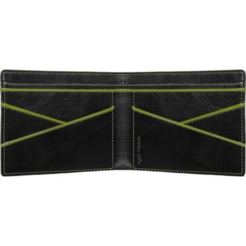 Mens Wurkin Stiffs Full Size 8 Pocket Wallet Black/Green   16892913