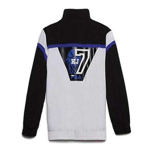 Mens Fila Basketball Jacket White/Black/Black   Shopping