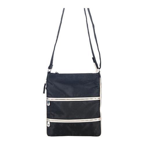 Womens Sacs of Life Triple Zip Cross Body Bag Black/Cream