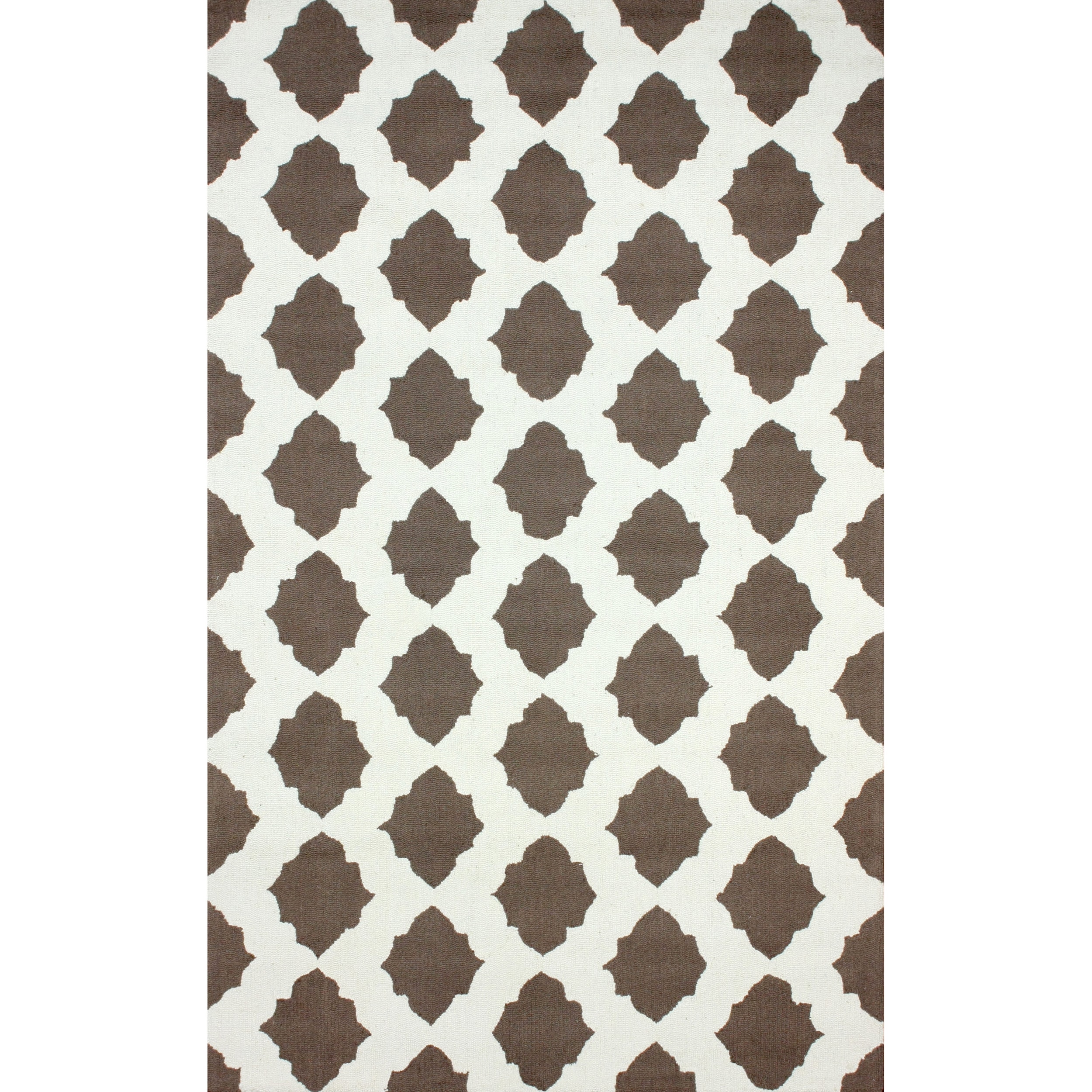 Nuloom Hand hooked Lattice Trellis Grey Rug (76 X 96)