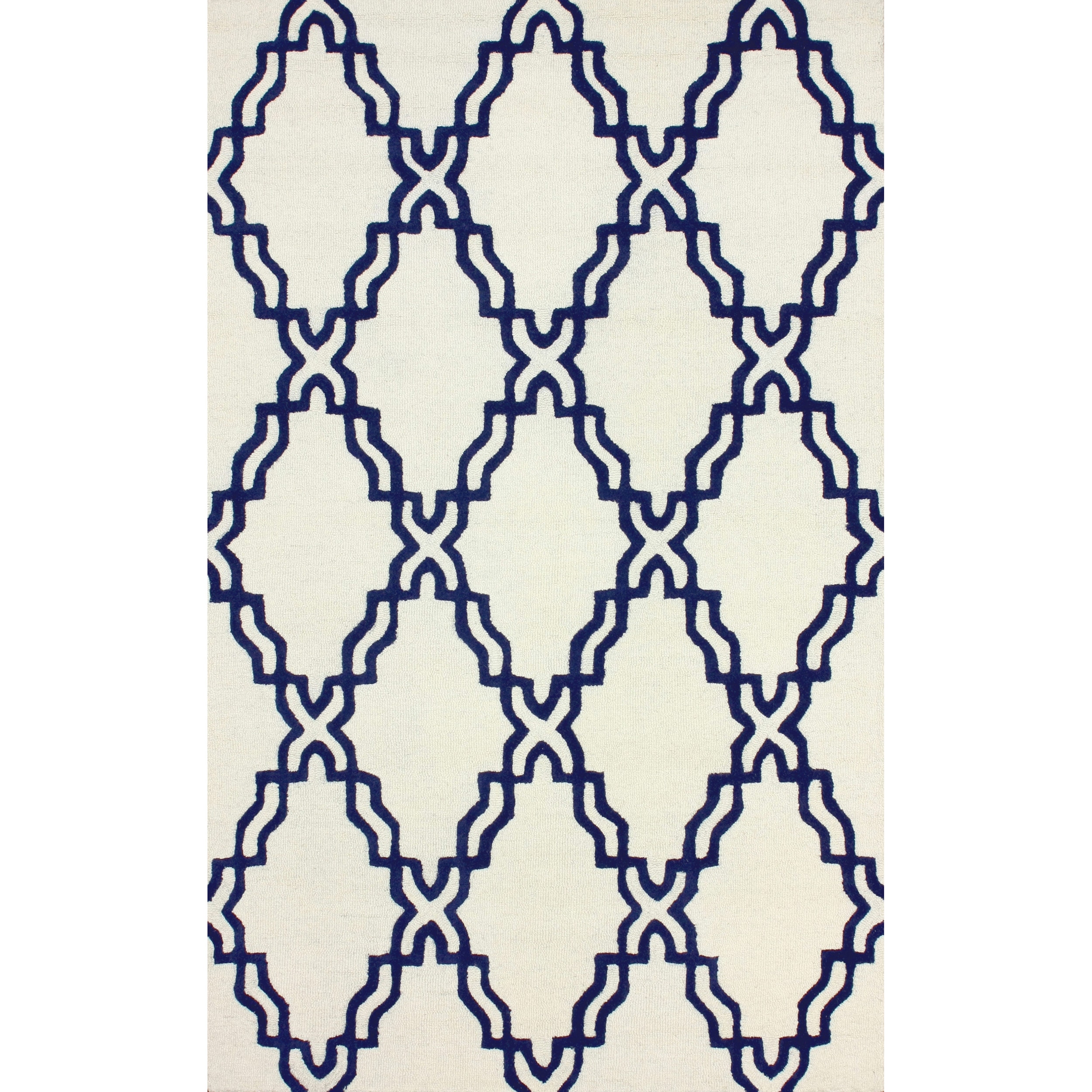 Nuloom Handmade Marrakesh Lattice Trellis Ivory Wool Rug (5 X 8)