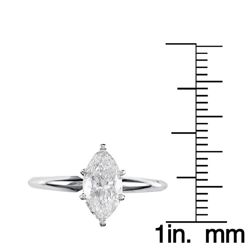 Auriya 14k Gold 1ctw Marquise-cut Solitaire Diamond Engagement Ring