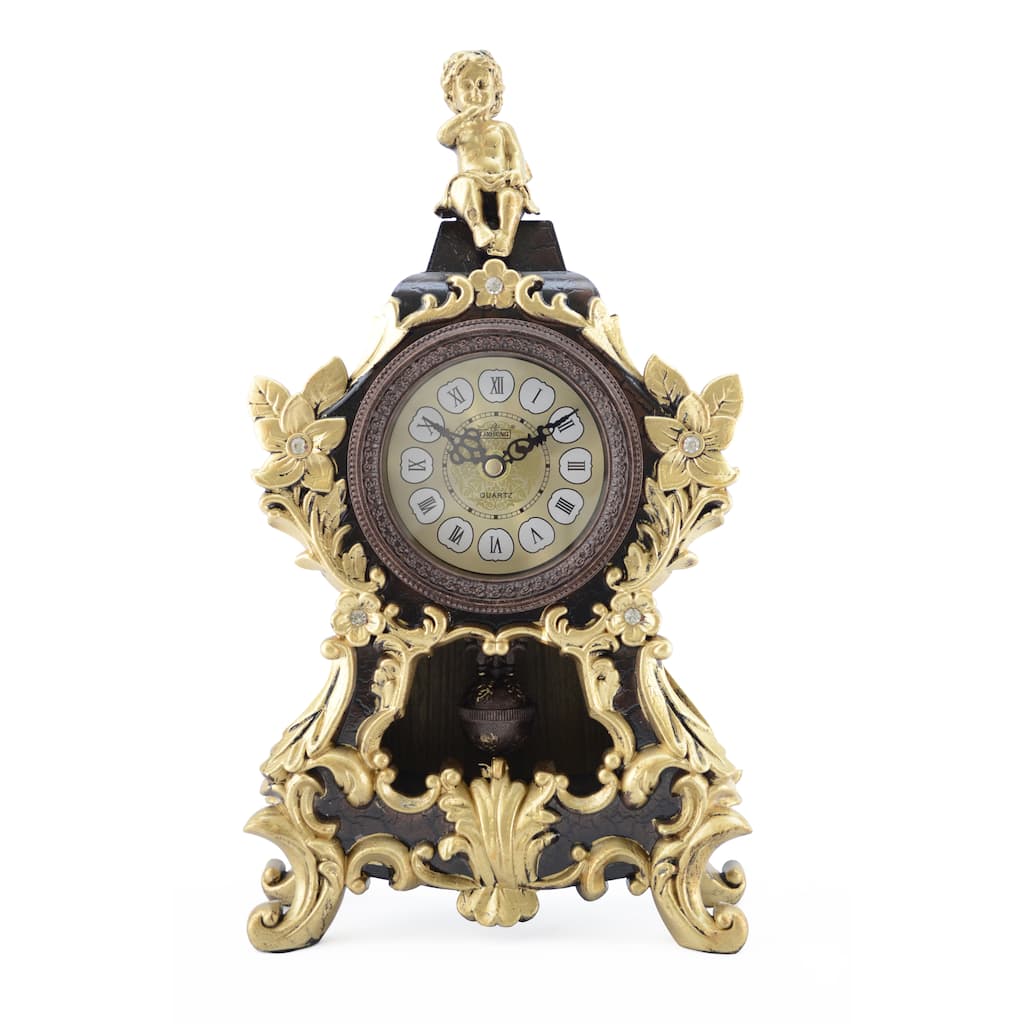 Sitting Angel Table Top Clock with Pendulum
