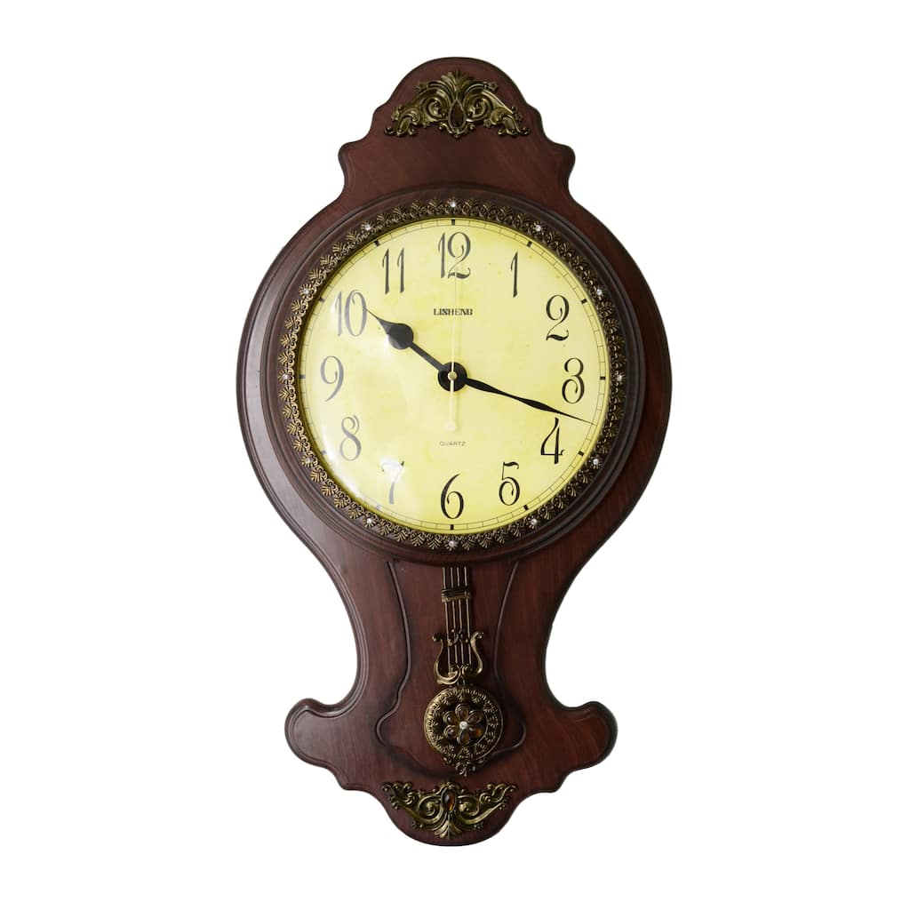 Classic Wall Clock with Swinging Pendulum